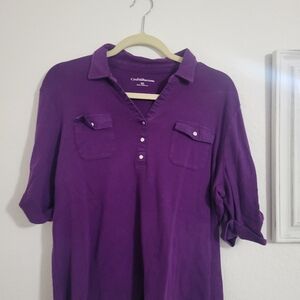 Croft & Barrow Women's Button Down Purple Shirt